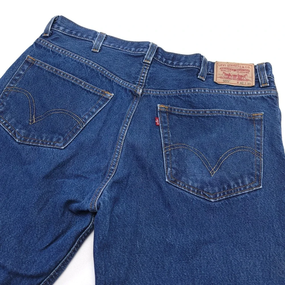 Levi's 505 Jeans Men's 40x30‎ Blue Denim Regular Fit Wpl-423 Red Tab
